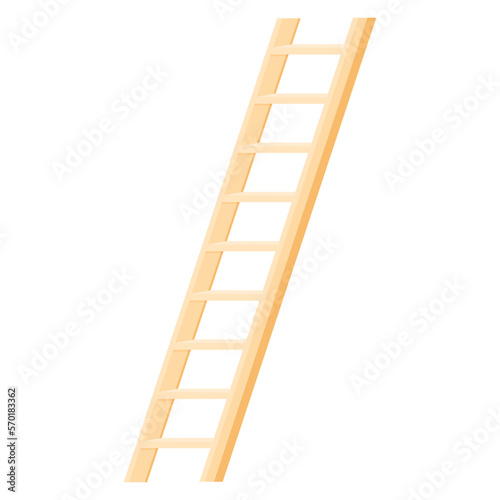 Vector image of a wooden staircase. The concept of construction, repair and other works. A design element.