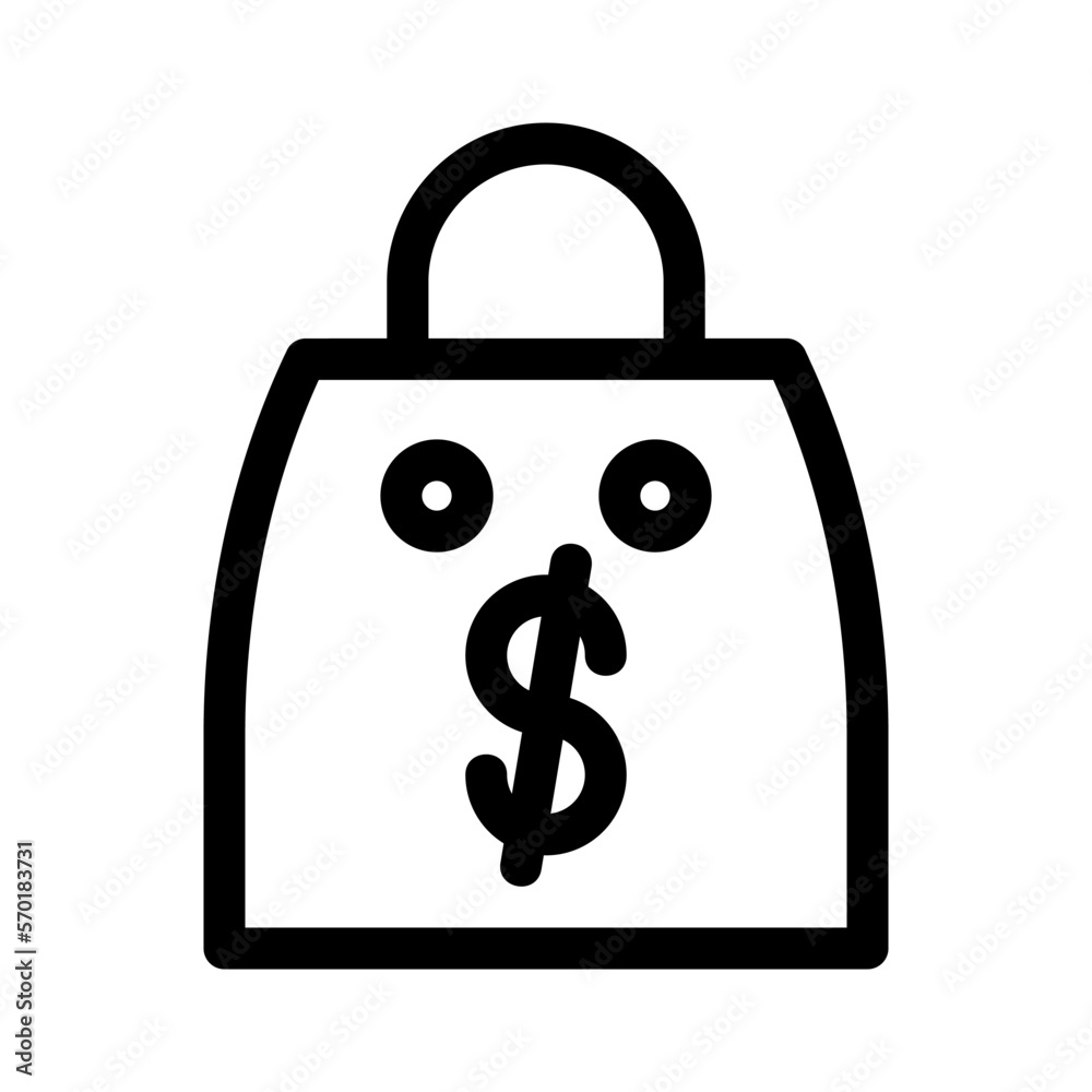 shopping bag icon or logo isolated sign symbol vector illustration - high quality black style vector icons
