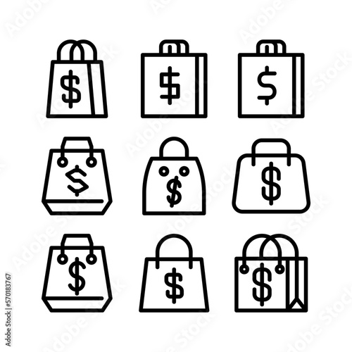 shopping bag icon or logo isolated sign symbol vector illustration - high quality black style vector icons