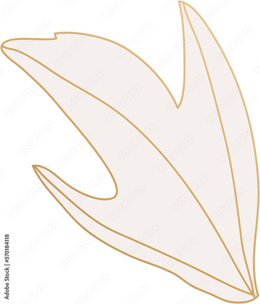 Fototapeta premium Botanical leaf gold line art