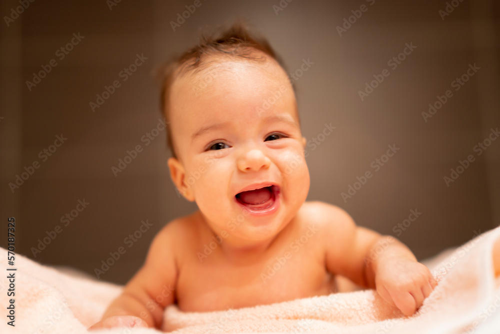 beautiful happy girl after leaving the bathroom beautiful happy girl after leaving the bathroom