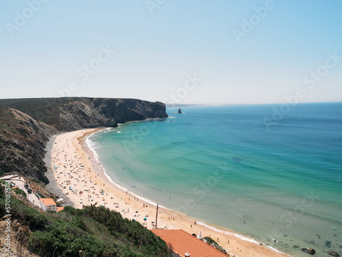 high view of Arrifana beach photo