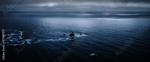 View of the Pacific Ocean on an Overcast Day