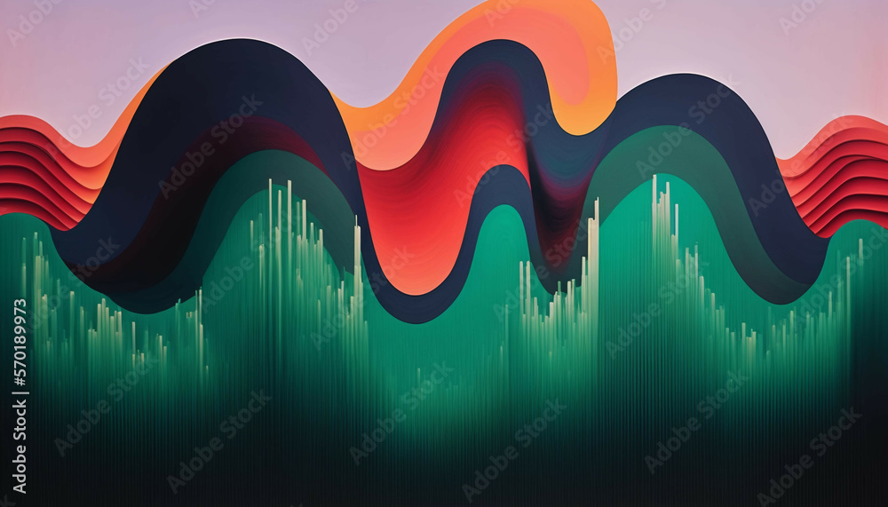 A bold and modern abstract background with a dynamic and artistic wave ...