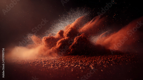 red dust in air particle motion blur 