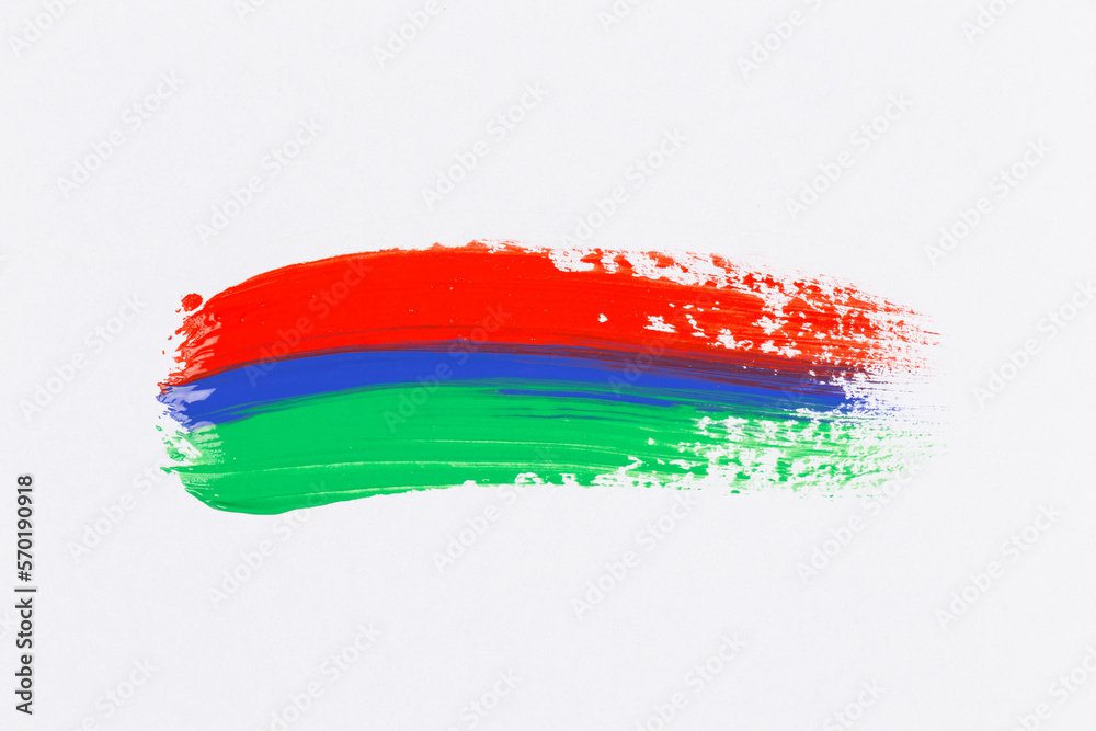Acrylic green blue red paint on white paper Acrylic green blue red paint on white paper