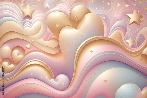 abstract pastel heart wave background