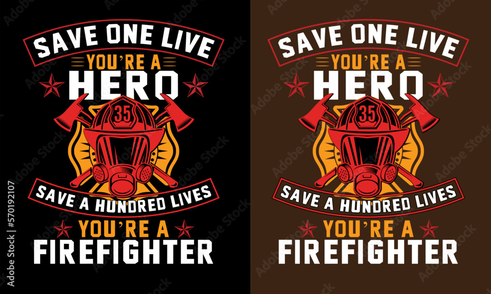 Firefighter real hero rescue T-shirt