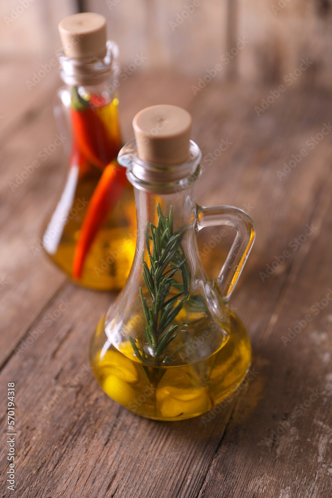 Olive oil with pepper, rosemary and garlic Olive oil with pepper, rosemary and garlic
