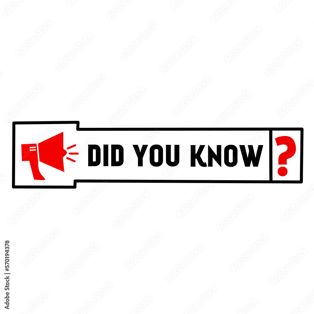 did you know text with megaphone icon. concept of wise council or funny