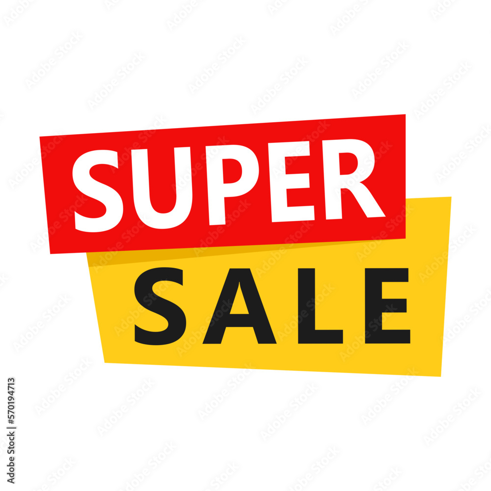 Super Sale, sale label. Vector illustration. Isolated on white background Super Sale, sale label. Vector illustration. Isolated on white background