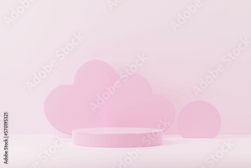 Abstract background minimal style for branding product presentation on Valentine's day. Mock up scene with empty space. 3d rendering © tiyasprabawa