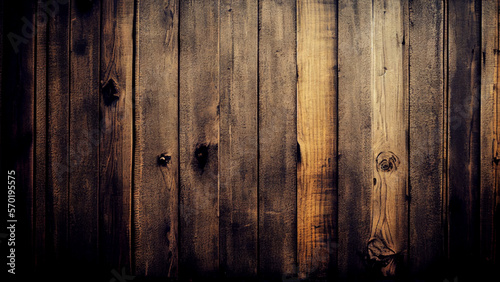 Antique wood wall background created with Generative AI technology.