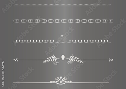 Silver Dividers Ornamental illustration, Decorative Linear Pattern 