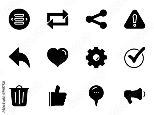 Set comunication icon for web and mobile, thin line