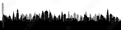 City background. Skyline banner. City vector. Town background.