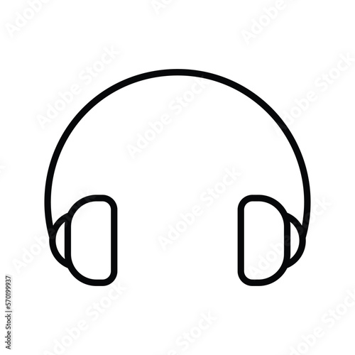 Headphones earphones flat icon. Headset silhouette Isolated on a white background