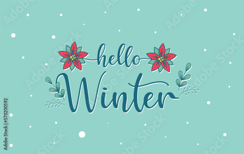 Winter background illustration. Hello winter template illustration
