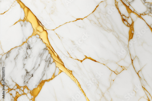 Golden and white marble background pattern. Generative ai.
