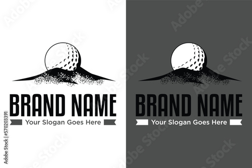 Golf Ball with Sand illustration logo design