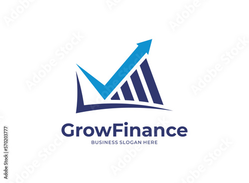 Logo vector icon Grow Finance desigsn Template