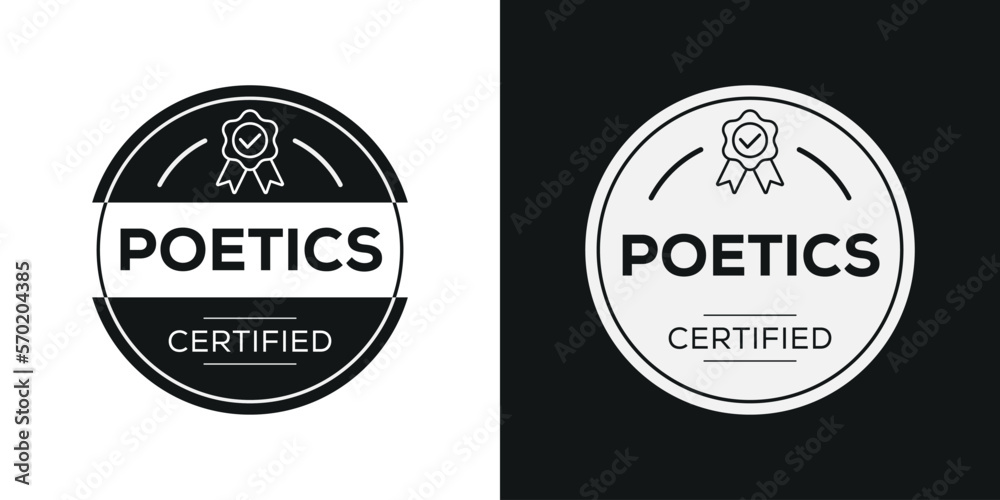 Fototapeta premium Creative (Poetics) Certified badge, vector illustration.