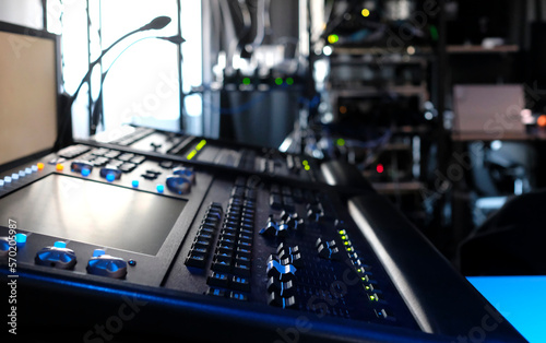 Equipment backstage in a TV studio