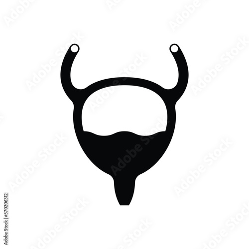 Human bladder icon design. Urinary infection icon and symbol. isolated on white background. vector illustration
