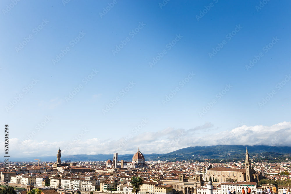 Panorama of Florence under the hot summer sun