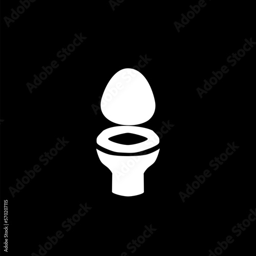 WC hand drawn icon isolated on black background. 