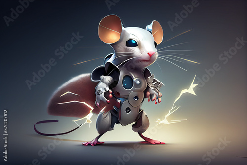 Superhero Mouse Artwork, Futuristic Art, Concept Art, Generative AI