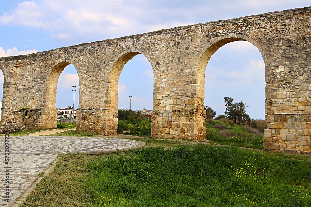 Kamares antique aqueduct in Larnaca, Cyprus