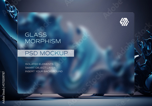 Transparent Frosted Glass Mockup on Editable Background