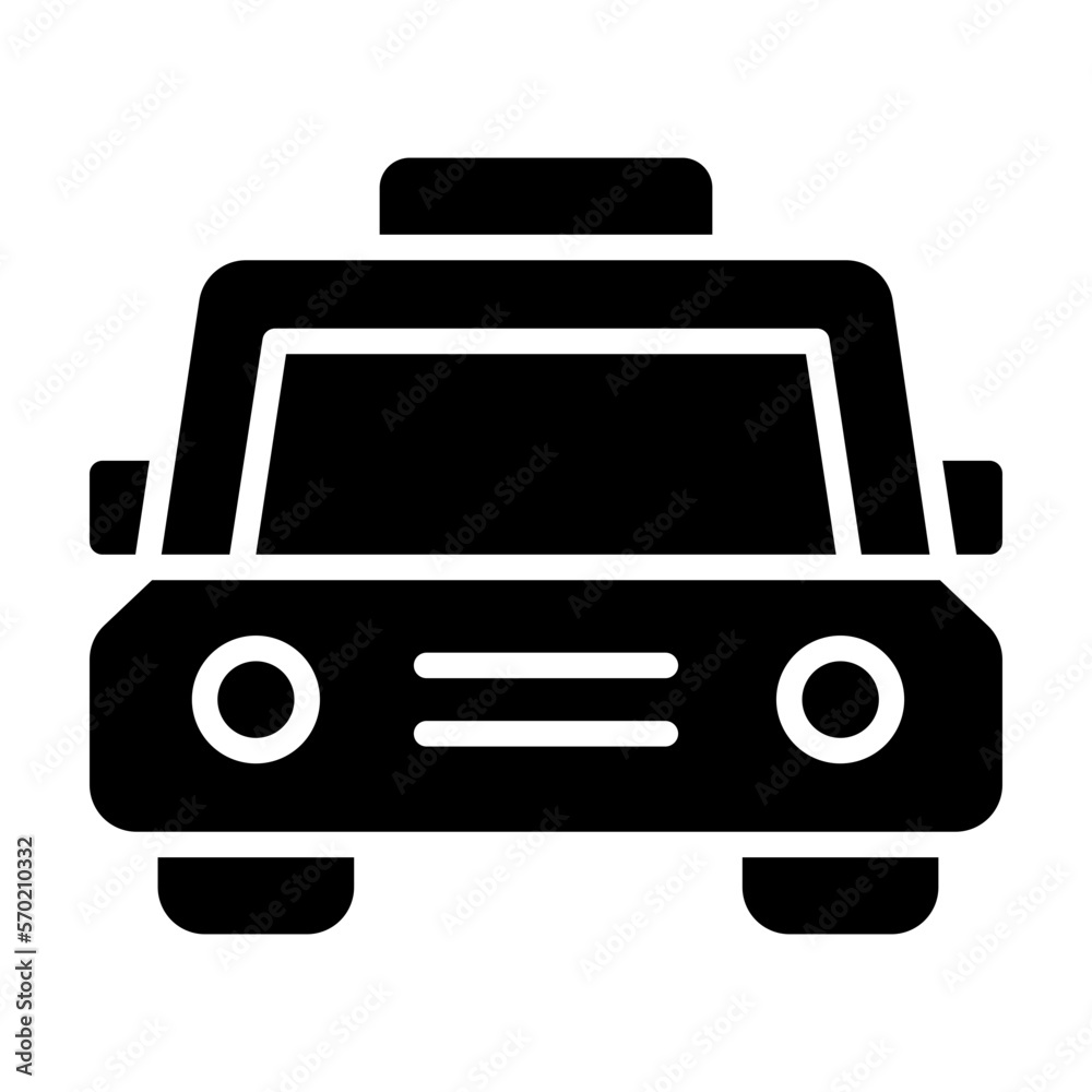Taxi glyph solid icon