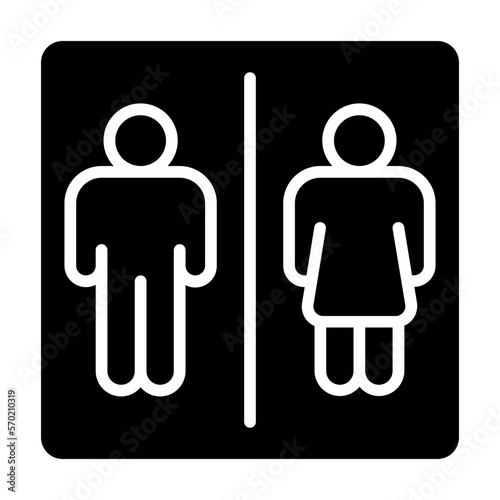 Rest Room glyph solid icon