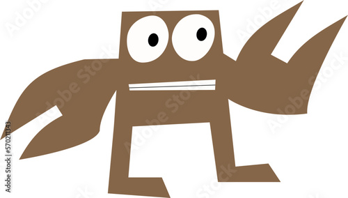 Crab Robot Awkward Expression Illustration