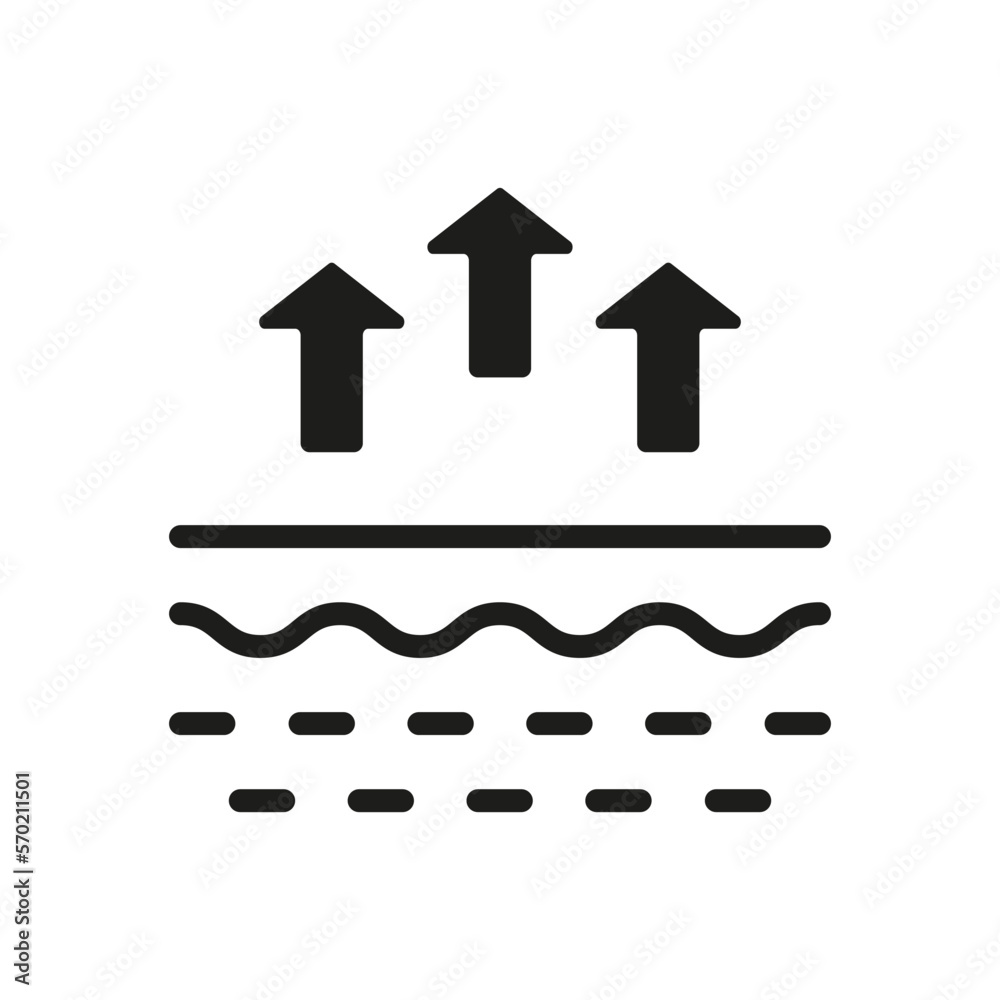 Moisture Evaporation of Skin Silhouette Icon. Skin Water Loss Pictogram