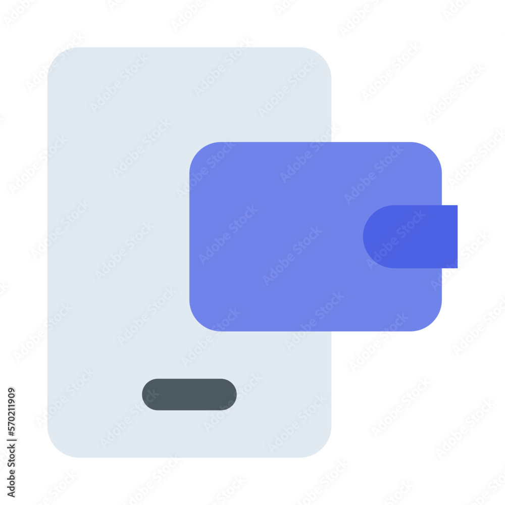 digital wallet flat icon