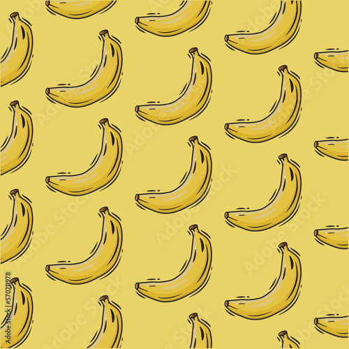 Ręcznie rysowane banana na białym tle jako wzór
