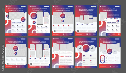 Red Blue Gradient Flyer, Feed Post, Story Social Media templates - Perfect for business, product launch, promotion, product or portfolio showcase	
