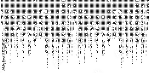 Pixel mosaic. Pixel decay illustration. Falling pixels. Abstract background.