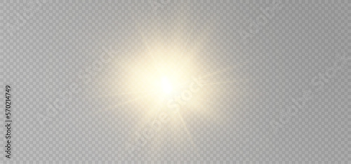 Golden particles of light. Golden light. Light flare.Stars isolated on transparent background.