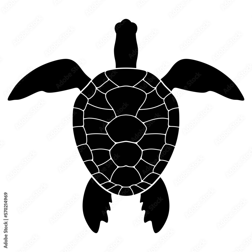 Fototapeta premium Silhouette of a sea turtle