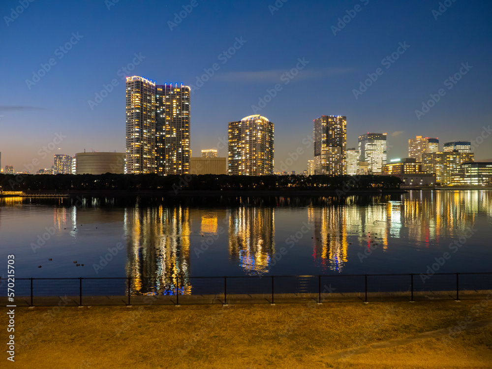 有明親水公園,東雲運河,の夕焼け