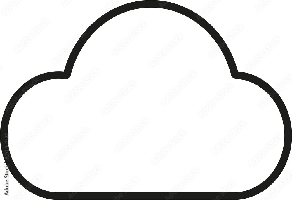 Cloud Data storage Line Icon Black outline illustration Cloud Data storage Line Icon Black outline illustration