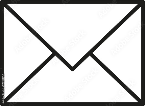 Envelope Line Icon Black outline illustration 