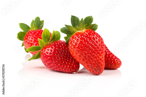 Red ripe strawberry fruits