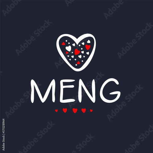 Creative (Meng) name, Vector illustration. 