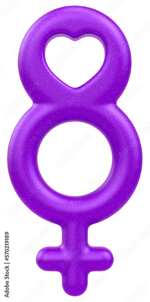 Isolated Womens Day purple icon with March 8 and female symbol on transparent background in 3D illustration Isolated Womens Day purple icon with March 8 and female symbol on transparent background in 3D illustration