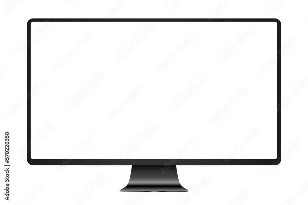 Realistic black modern thin frame display computer monitor. PNG stock illustration. Stock royalty free. Vector illustration EPS 10 Realistic black modern thin frame display computer monitor. PNG stock illustration. Stock royalty free. Vector illustration EPS 10